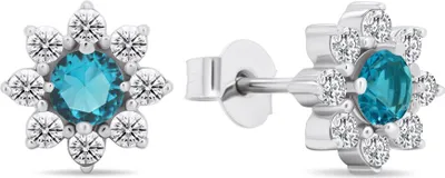 Produktbild von Dezente Silberohrringe mit Zirkonia Blumen EA577WAQ