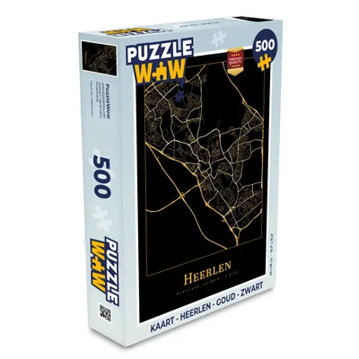 Obrázek produktu pro MuchoWow MuchoWow® Puzzle 500 ks Karta - Heerlen - Zlatá - Černá