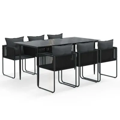 Produktbild von vidaXL 7-tlg. Garten-Essgruppe Schwarz