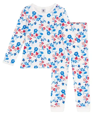 Productafbeelding van Petit Bateau meisjes slaappak, model A0cuf, wit/meerkleurig, maat 2 jaar