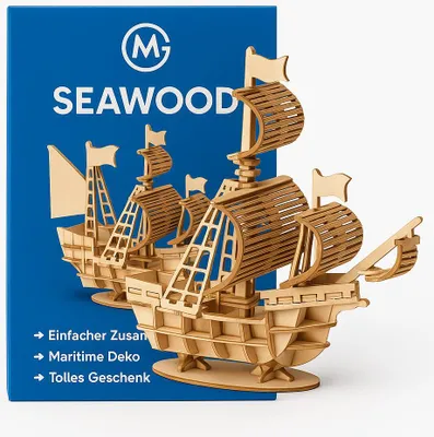 Immagine prodotto di 3D barca a vela puzzle in legno modello fai da te decorazione idea regalo IT.