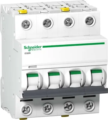 Zdjęcie produktu dla SCHNEIDER ELECTRIC miniaturowy wyłącznik automatyczny iC60N, 4P, 20A, charakterystyka C