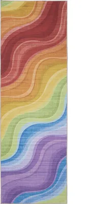 Produktbild von Interiyou Waschbarer Teppich Gent Multicolor/Lila 80x240 cm