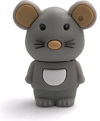 Produktbild von Onwomania Maus Tier Mäusschen Ratte grau USB Stick USB Flash Drive 64GB Usb 2.0