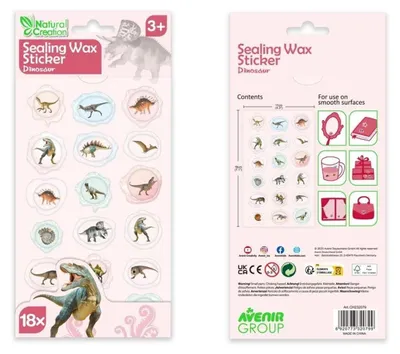 Produktbild von Wachsaufkleber mit Dinosaurier-Motiven für Bastelarbeiten und Dekorationen
