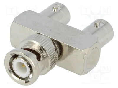Image de 1 connecteur BNC mâle, 2 prises BNC femelles, connecteur en Y BNC