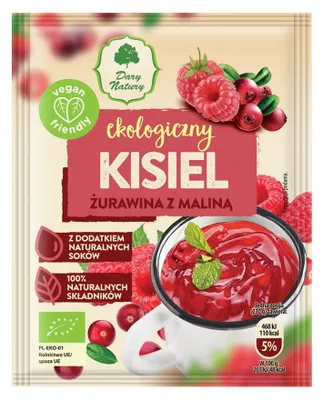 KISIEL INSTANT ŻURAWINA Z MALINĄ BEZGLUTENOWY BIO 30 g - DARY NATURY