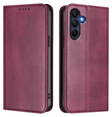 Produktbild von Handyhülle für Samsung Galaxy A16, Vintage Leder RFID Schutz Kartenfach Standfunktion Magnetische Klapphülle Rot