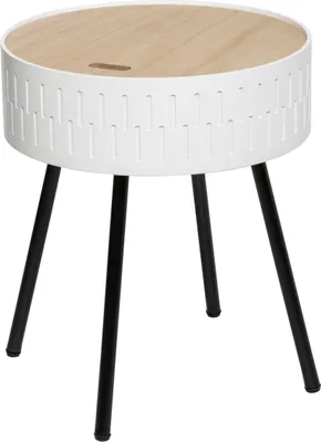 Produktbild von Runder Couchtisch mit Stauraum, SHIRO, weiß