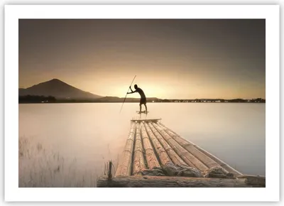Produktbild von Poster - Poster ohne Rahmen - Floß Westen die Sonne - 70x50 cm - Wand Bild - Wanddeko - Wandbilder - Kunstposter - Wandposter - Bilder - Kunstdruck - Wanddekoration - Wandbild - P2XAA70x50-4353