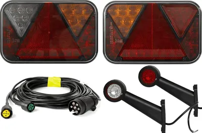 Produktbild von Lichtset: FRISTOM LED-Rückleuchten + HORPOL LED-Seitenmarkierungsleuchten + MANTES 5,2 m 7-poliger Kabelbaum