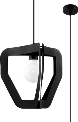 Produktbild von Hängeleuchte TRES schwarz 1xE27 15W Stahl 130x33x33cm Sollux Lighting