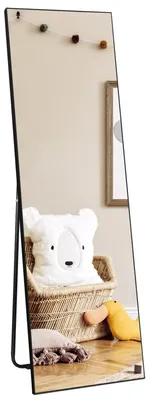 Obrázok produktu pre Celoplošné zrkadlo čierne 150 x 41 cm - Stojace a nástenné zrkadlo