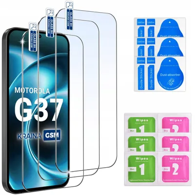 Imagen del producto de 3 protectores de pantalla de vidrio templado 9H para Motorola G37, juego de 3 unidades