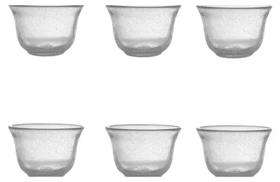 Eisbecher aus Glas, 6er Set, mundgeblasen, transparent, mikrowellengeeignet