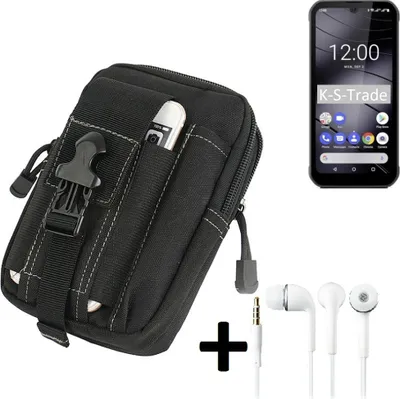Produktbild von K-S-Trade Gürteltache + Kopfhörer kompatibel mit Gigaset GX290 Gürtel Tasche Holster Schutz Hülle Handy Hülle  schwarz inkl. Extrafächer