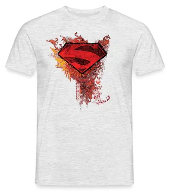 Produktbild von Spreadshirt DC Comics Superman Logo Strength Männer T-Shirt, 3XL, Grau meliert