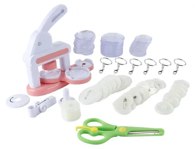 Button-Maker-Set DIY, rosa, 20x16x14 cm, für selbstgemachte Buttons