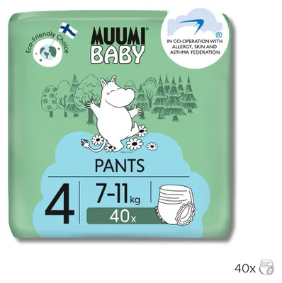 Productafbeelding van Moomin Baby, luiermondjes, maat 4, 7-11 kg (40 stuks)