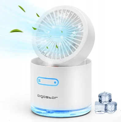 Obrázek produktu pro přenosný mini ventilátor 4v1 s LED diodou, zvlhčovačem vzduchu a připojením USB