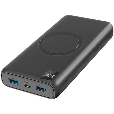 Produktbild von Strex 27000 mAh Powerbank mit Kabel oder kabellos | magnetische Powerbank mit LED-Anzeige | 22,5 W Schnellladung Powerbank für alle Geräte