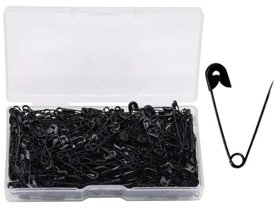 Sicherheitsnadeln 300 Stück, schwarz, 18+22 mm, vernickelt