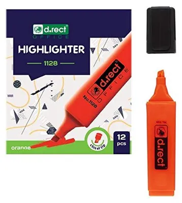 Obrázok produktu pre Zvýrazňovač D.RECT 1128 oranžový (12ks)