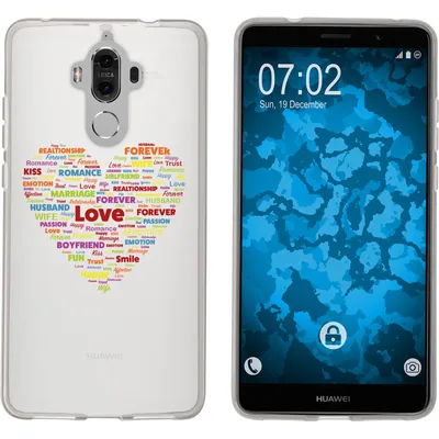Produktbild von PhoneNatic Case kompatibel mit Huawei Mate 9 Silikon-Hülle pride Herz M5