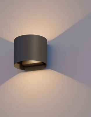Produktbild von Calex Verona Wandleuchte, für Außen & Innen, warmweißes Up & Down Licht, einstellbarer Lichtstrahl, wasserdicht, Schwarz