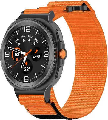 Produktbild von Für Samsung Galaxy Watch 8 / 8 Classic Nylon Armband mit Klettverschluss Orange