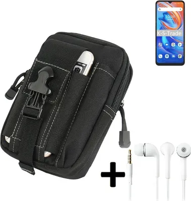 Produktbild von K-S-Trade Gürteltache + Kopfhörer kompatibel mit UMIDIGI A13S Gürtel Tasche Holster Schutz Hülle Handy Hülle  schwarz inkl. Extrafächer