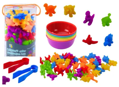 Immagine prodotto di Set didattico per imparare i colori e contare i dinosauri, 48 pezzi
