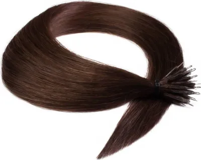 Produktbild von hair2heart Premium Nanoring Extensions Echthaar glatt - 25 Strähnen 1g 60cm 6/3 dunkelblond gold