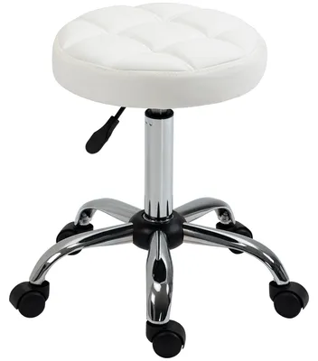Produktbild von HOMCOM Rollhocker Höhenverstellbarer Arbeitshocker Drehbar Salon Hocker für Büro