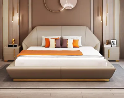 Produktbild von Designer Italienische Möbel Bett Doppel Schlazimmer 180x200cm Neu Betten Leder