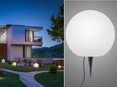 Image de Boule lumineuse LED pour le jardin, diamètre 40 cm,d'éclairage intelligente WIZ, boules décoratives