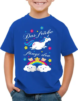 Produktbild von style3 Das frühe Einhorn fängt den Regenbogen Kinder T-Shirt