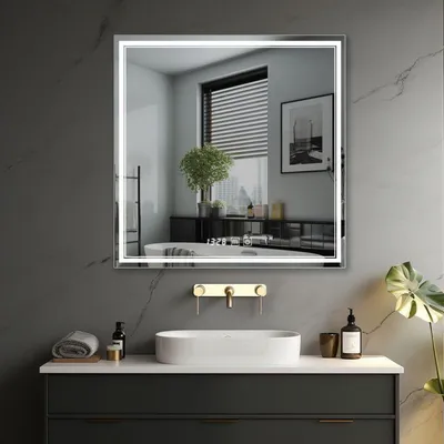 Obrázok produktu pre IREDA kúpeľňové zrkadlo s LED osvetlením, 80 x 80 cm