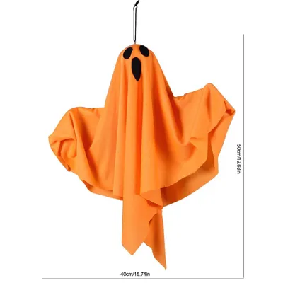 Produktbild von 2 Stück Halloween Glühen Hängende Geister, Halloween Aufhängen Geister Mit Led Lichtern, Leuchtend Geister für Innen Außen Garten Halloween Party Deko