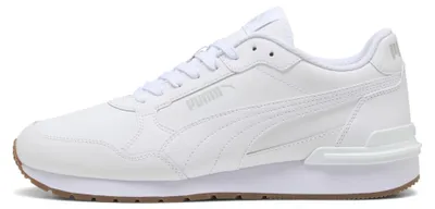 Imagen del producto de Zapatillas Puma de cuero genuino, modelo ST Runner v4 L, color blanco-gris glacial-caqui, uni, para hombre, talla 43 EU