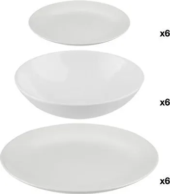 Produktbild von Tafelservice aus Keramik, Set von 18 Tellern, weiß