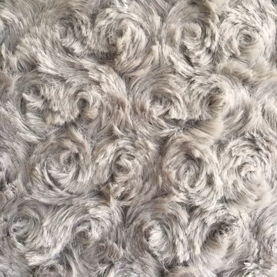Produktbild von Kuschelkissen Faux Fur Grau Rosetten - Kissen ca 45x45 cm Zierkissen