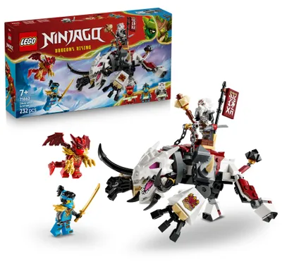 Produktbild von LEGO NINJAGO Zilvar auf seinem Drachentier Grimtak - Ninja Spielzeug mit Actionfigur, 3 Minifiguren inklusive Kai & Nya - Geschenkidee für Jungen ab 7 Jahren und Dragons Rising Fans - 71863