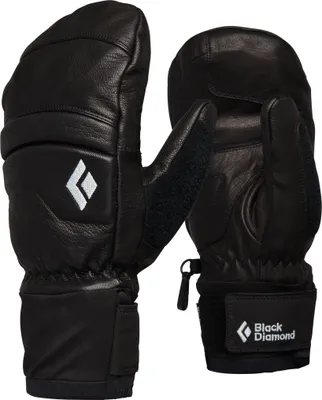 Schwarze Skihandschuhe "Women"s Spark Mitts" von Black Diamond mit Logo und elastischem Bündchen.