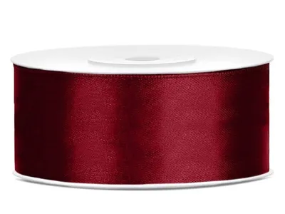 Zdjęcie produktu dla Tasiemka satynowa, bordo, 25mm/25m (1 szt. / 25 mb.)