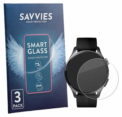 Produktbild von 3x Savvies Schutzglas Folie für Xiaomi Watch 5 (47 mm) 9H Panzer Schutzfolie Glas Displayschutz klar transparent