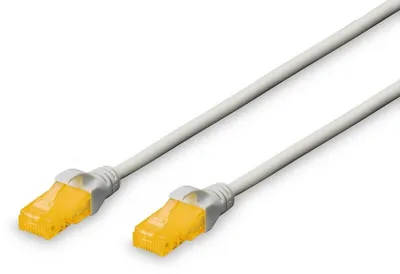 Immagine prodotto di DIGITUS Patchkabel RJ45 U/UTP Cat6A 10.00m grau m. Hebelschu Polybeutel
