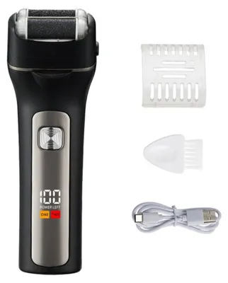 Image de INF Lime électrique double-tête — Ponceuse podologique numérique 2 vitesses, appareil de soin des pieds lavable en ABS Le noir