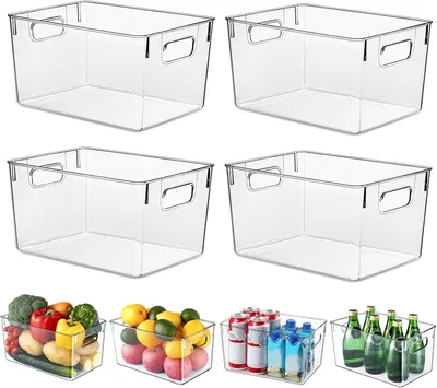 Zdjęcie produktu dla Zestaw 4 organizerów do lodówki, wolnych od BPA, do przechowywania żywności