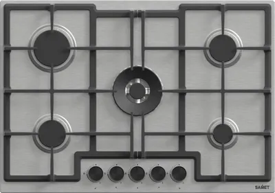 Immagine prodotto di Piano cottura inox 5 fuochi Mercurio 75 Samet